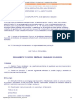 Regulamento Técnico de Identidade e Qualidade de Lingüiça