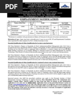 Employment Notification: Lecturer - Cum-Instructor Assistant Lecturer - Cum-Assistant Instructor