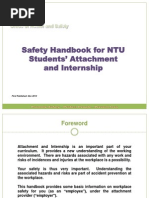 Safety Handbook For NTU Students' Attachment and Internship: First Published: Dec 2010