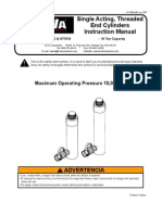 Single Acting, Threaded End Cylinders Instruction Manual: Maximum Operating Pressure 10,000 PSI