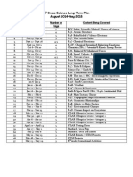 8 Grade Science Long-Term Plan August 2014-May 2015: Week Number Dates Number of Days Content Being Covered