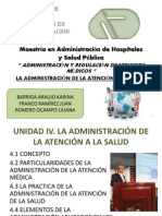 Tema IV Admon de La Atención de La Salud