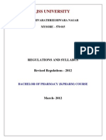 JSSU B.pharm Regulation and Syllabus 2012