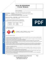 Hoja de Seguridad y Ficha Tecnica Alcohol Industrial