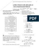 Diseño de Un Filtro Butterworth Utilizando El Método de La Transformada Bilineal