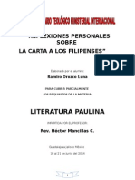 Reflexiones Personales Sobre La Carta A Los Filipenses