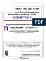 Covenin 1753-2-2005 Estructuras de Concreto Armado en Edificaciones, Comentarios