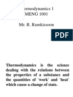 Thermodynamics 1 MENG 1001 Mr. R. Ramkissoon