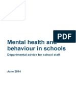 Mental Health and Behaviour in Schools - DFE Advice (2014)