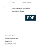 Ensayo de Introducción Al Pensamiento Científico Sobre La Verdad