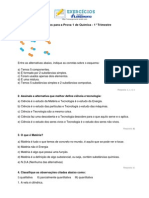 Prova de Quimica 1-1 Trimestre