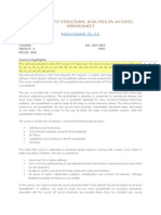 Finite Element Structural Analysis On An Excel Spreadsheet