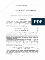 Dynamical Equations For Optimal Nonlinear Filtering: DX F (X, T) DT + W2 (X, T) DZ