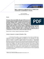 Anotações Sobre A Abolição, Imigração e o Mercado de Trabalho Na República Velha