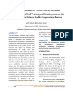 An Assessment of Staff Training and Development On Job Performance in Federal Radio Corporation Ibadan by AJAYI Adeola & Omoleke Ishaq I.