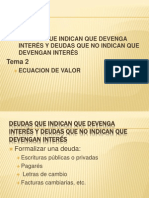 5 Deudas Que Indican Que Devenga Interes y No Ecuacin de Valor