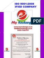 AN ISO 9001:2008 Certified Company: WWW - Myrecharge.co - in Info@myrecharge - Co.in 0141-7101777