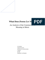 What Does Donna Lee Mean?: An Analysis of The Construction of Meaning in Music