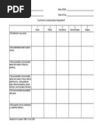 Functional Communication Assessment