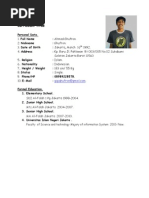 Curriculum Vitae: Personal Data