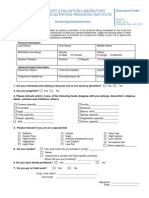 Questionnaire No. 1 - Screening