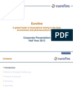 Eurofins Corporate Presentation H1 2013