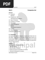 Unit 5 Companies Act: Self Assessment Questions I