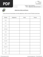 Adjectives, Verbs and Nouns: Look at The List of Words Below. Are They Adjectives, Verbs or Nouns? Tick The Correct Box