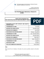 Note For Guidance On The Investigation of Bioavailability & Bioequivalence