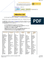 Adjective List: Click Here For More On English Syntax Tell Us!