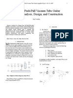 Class AB Push-Pull Vacuum Tube Guitar Amplifier Analysis, Design, and Construction