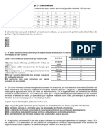 Simulado 3ºano Biologia 2010 Ensino Médio - SARESP GABARITO Na Última Página