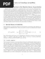 Lecture Notes On Cosmology (ns-tp430m) by Tomislav Prokopec Part I: An Introduction To The Einstein Theory of Gravitation