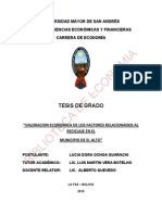 T.g.valoracion de La Economia Delos Factores Rlacionados Al Reciclaje en El Alto