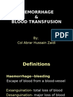 Haemorrhage & Blood Transfusion