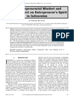 An Entrepreneurial Mindset and Factors' Effect On Entrepreneur's Spirit in Indonesian