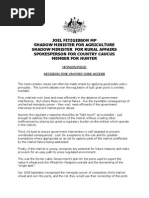 Joel Fitzgibbon MP Shadow Minister For Agriculture Shadow Minister For Rural Affairs Spokesperson For Country Caucus Member For Hunter