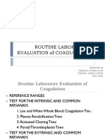 Routine Laboratory Evaluation of Coagulation