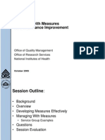 Managing With Measures For Performance Improvement