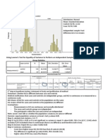 Using Levene's Test For Equality of Variance To Perform An Independent Sample T-Test