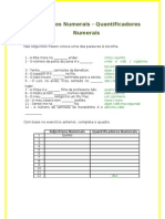 Adjectivos Numerais - Quantificadores Numerais - TLEBS