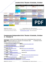 Gangneung Independent Arts Theater Schedule, October 2 - October 8