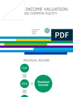 Residual Income Valuation:: Valuing Common Equity