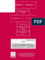 Autores Latinoamericanos en Publicaciones Cientificas Españolas