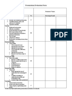 Presentation Evaluation Form