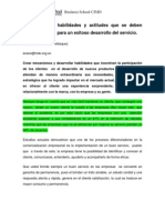 ¿Qué Habilidades y Actitudes Se Deben Desarrollar para Ofrecer Un Buen Servicio PDF