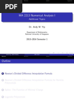 MA 2213 Numerical Analysis I: Additional Topics