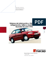 Sistema de Lubricación y Sistema de Refrigeración, Fallas y Mantención. Hyundai Accent 1995