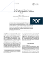 Knowledge Management, Human Resource Management, and Higher Education: A Theoretical Model