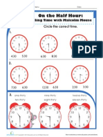 On The Half Hour:: Circle The Correct Time. 1. Telling Time With Malcolm Mouse